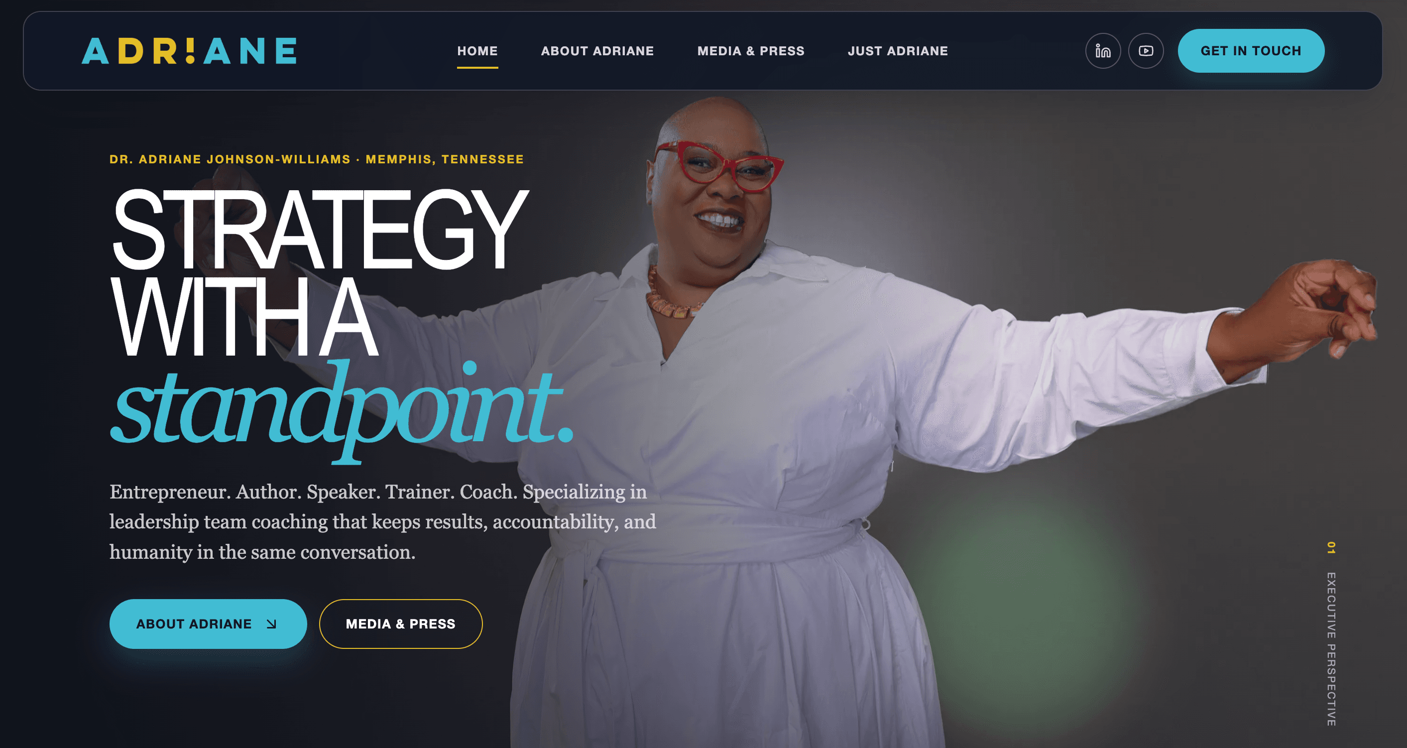 Dr. Adriane Johnson-Williams website design