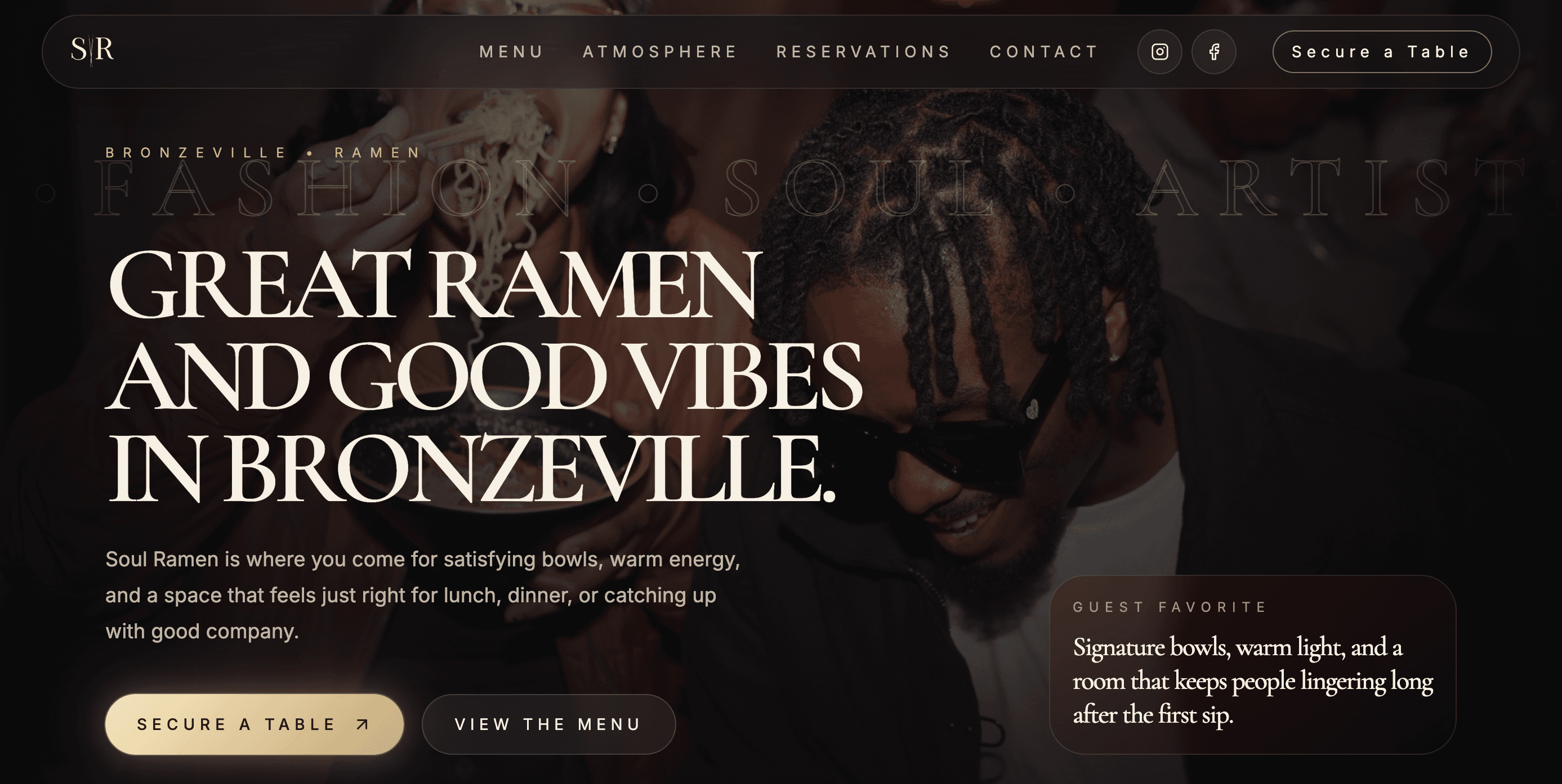 Soul Ramen website design