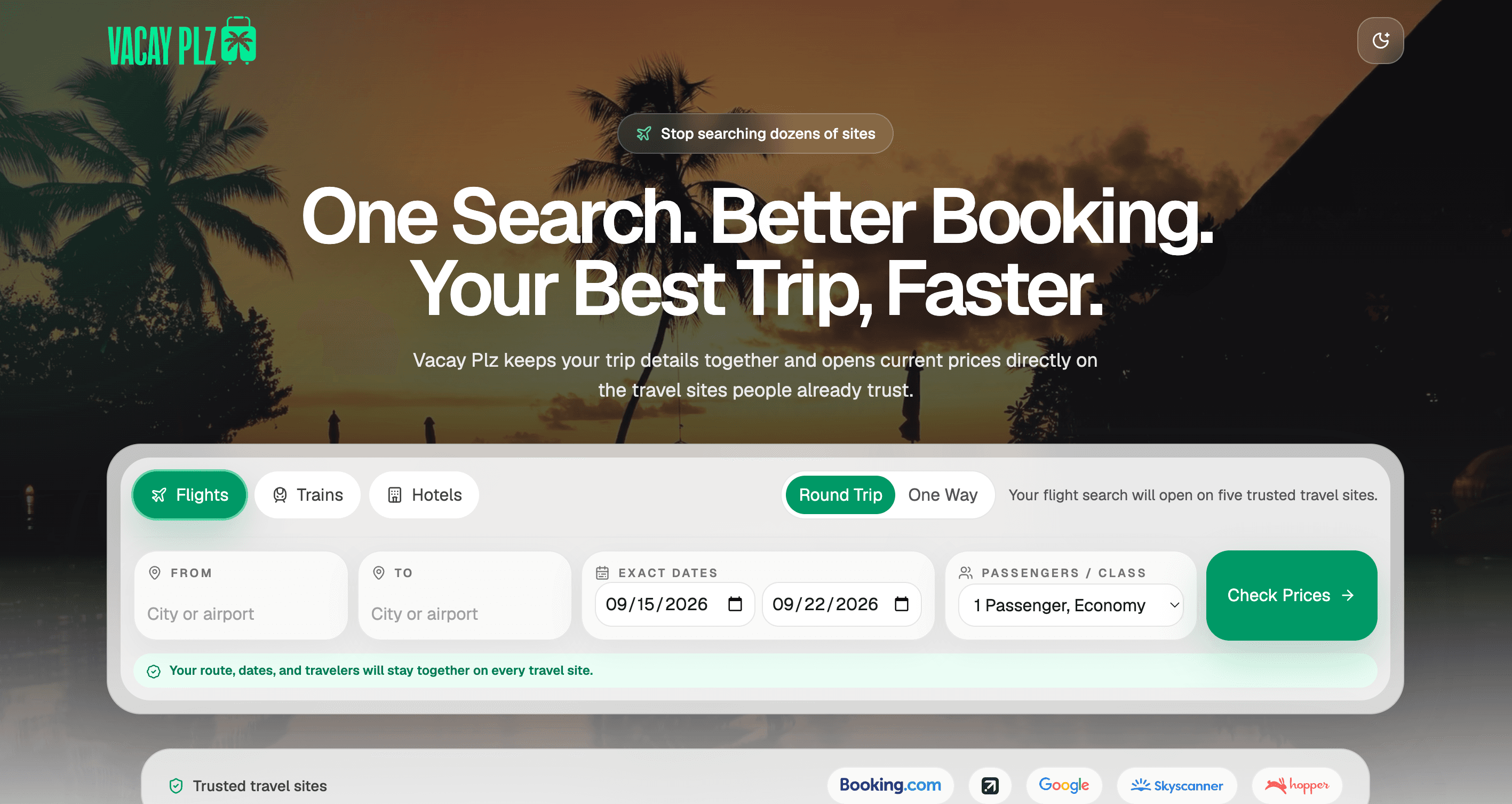 Vacay Plz website design