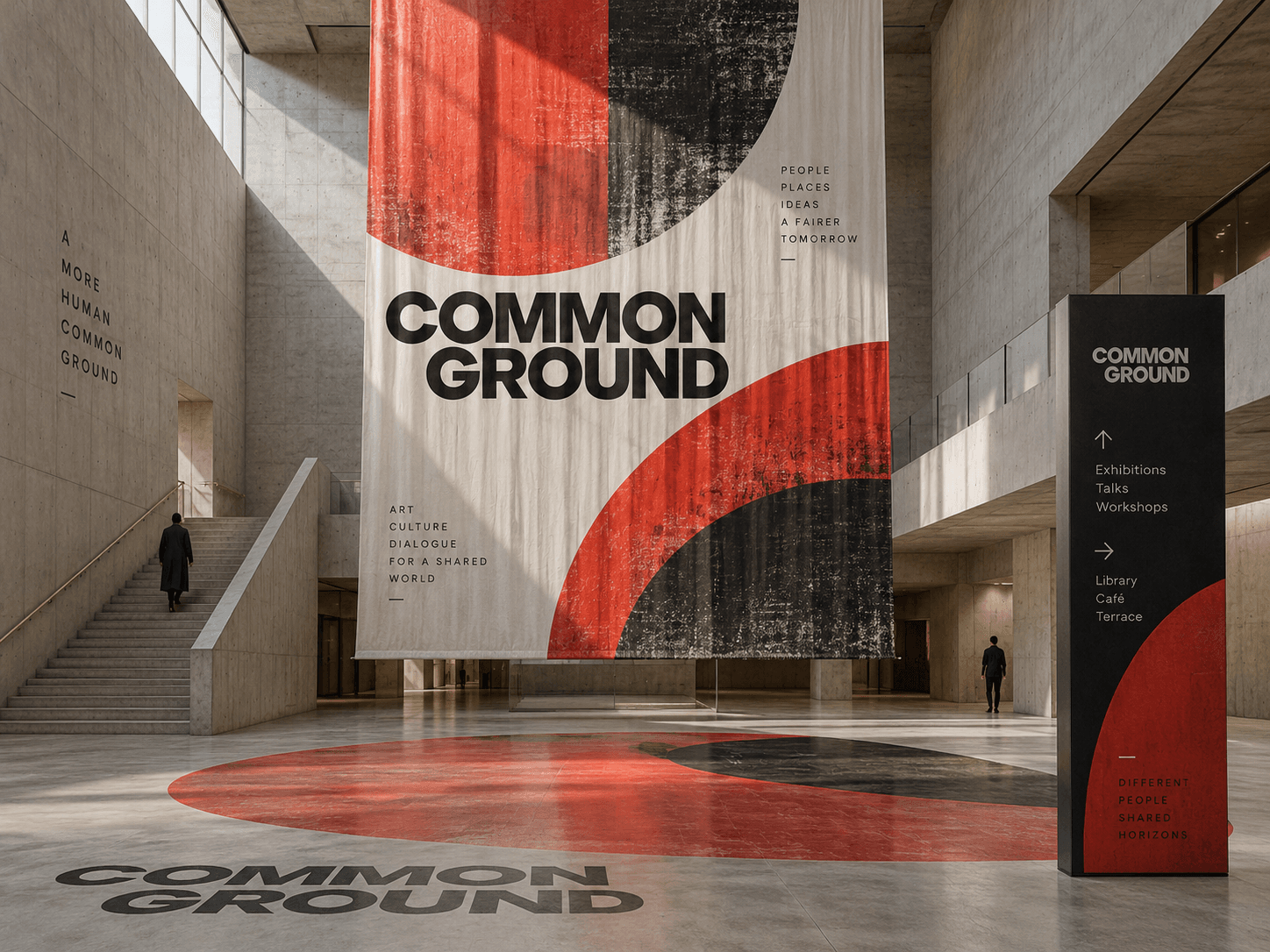 Common Ground cultural identity installed across a monumental gallery space