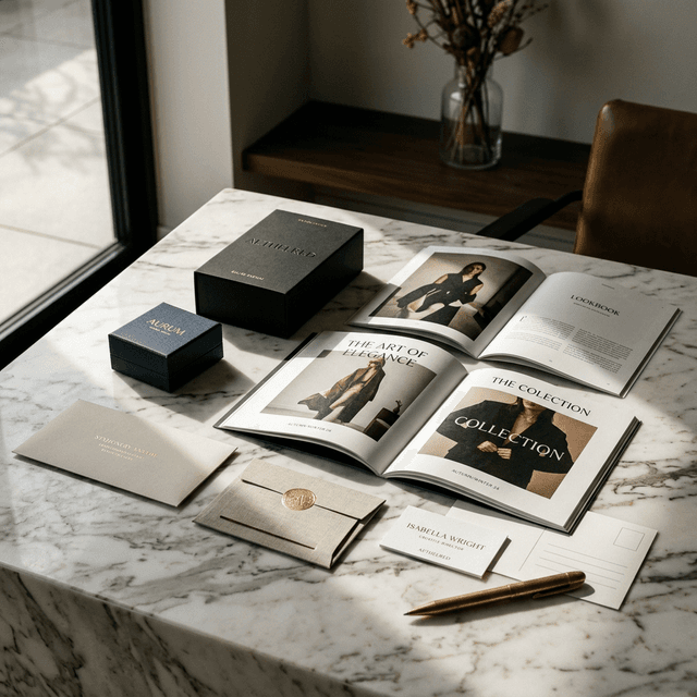A complete luxury visual identity and graphic design system