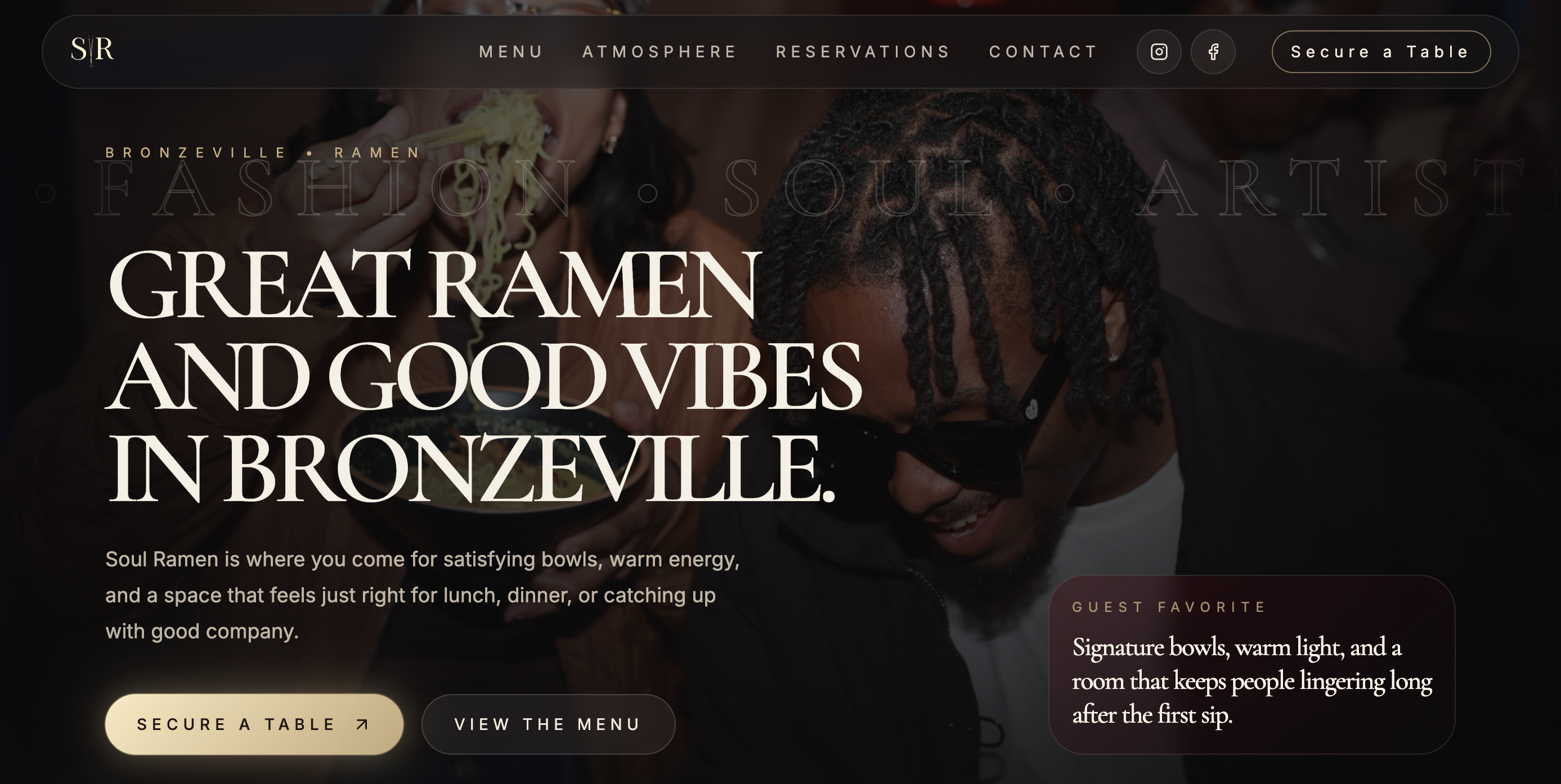 Soul Ramen website design
