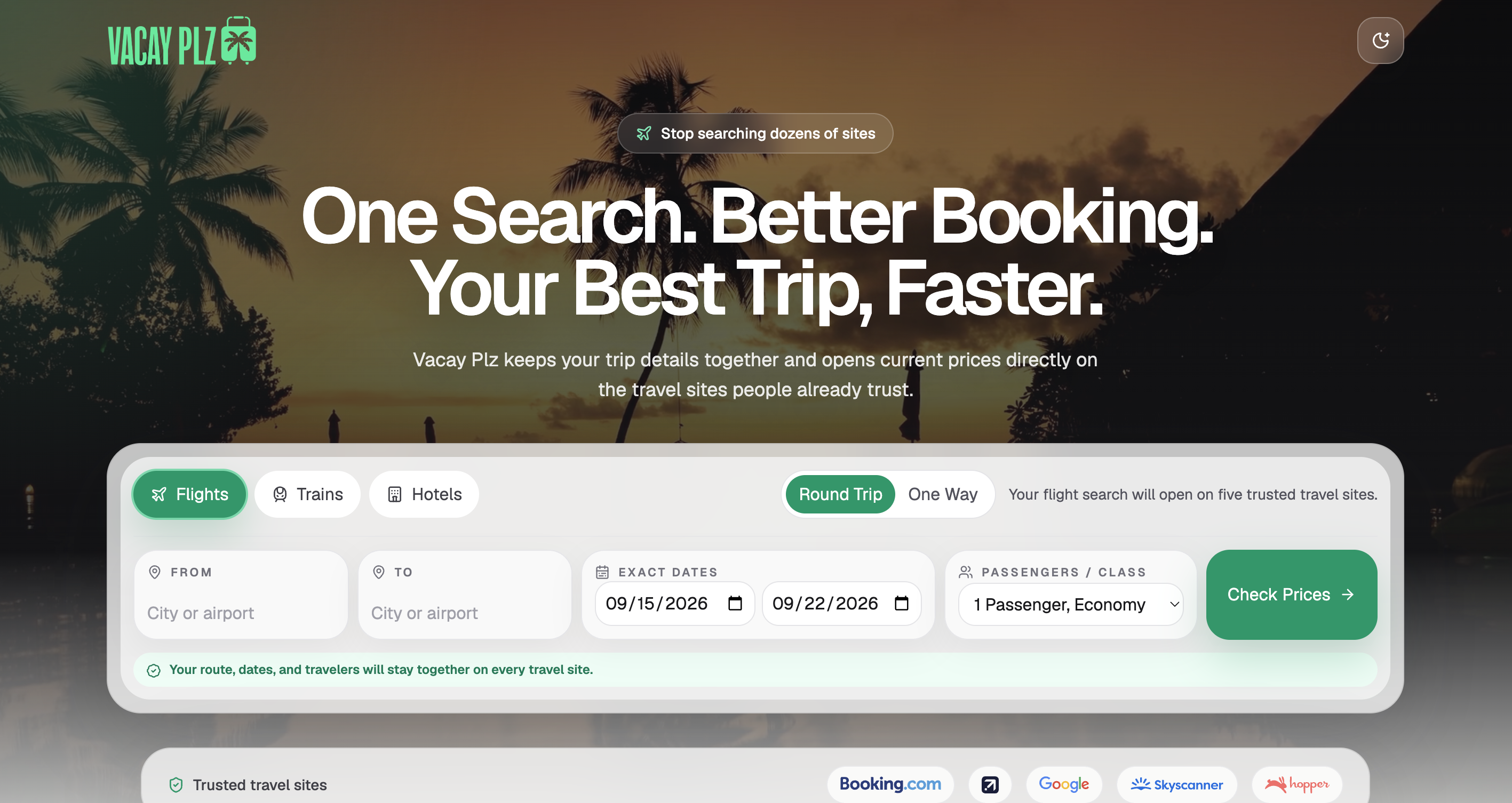 Vacay Plz website design